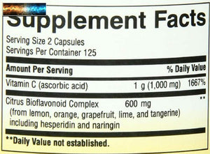 Nature's Way Vitamine C 500 MG Avec Bioflavonoïdes ; 1000 MG pour Portion