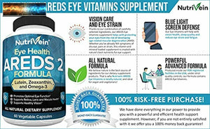 Nutrivein Areds 2 Yeux Vitamines - Supports Eye Éprouve, Sec Yeux - Primé L