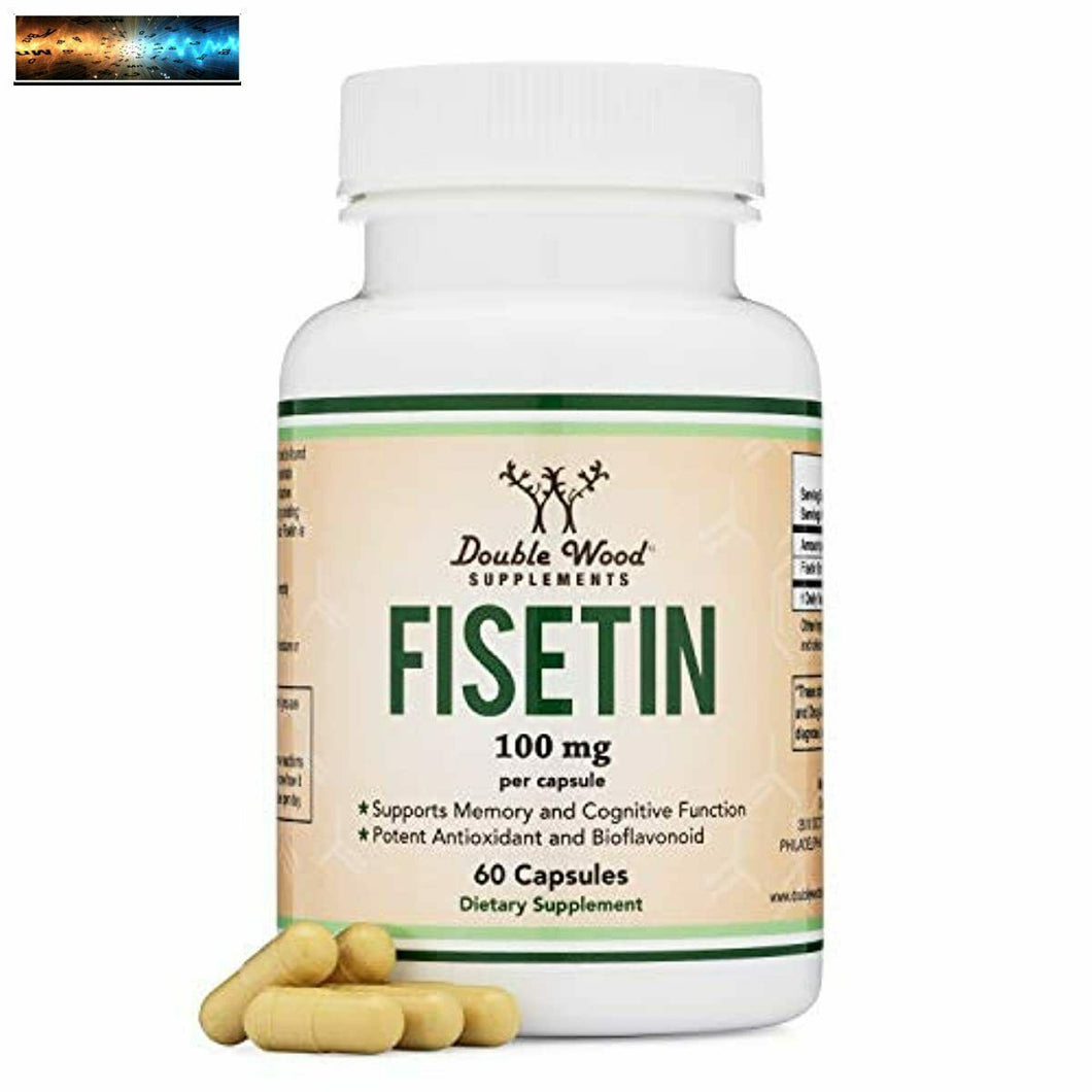 Fisetin Capsules - 100mg, 60 Count (Natural Bioflavonoid Polyphenols Supplement