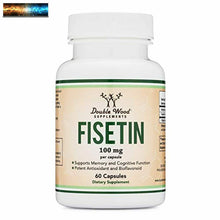 Load image into Gallery viewer, Fisetin Capsules - 100mg, 60 Count (Natural Bioflavonoid Polyphenols Supplement
