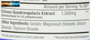 Serious Nutrition Solution Cissus XT, 1600 MG, 120 Végétarien Capsules