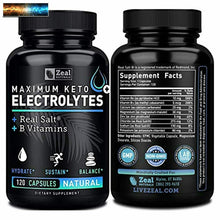 이미지를 갤러리 뷰어에 로드 , Keto Électrolyte Supplément (120 Capsules) Maximum Keto Électrolytes Compléments
