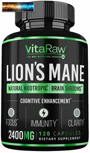 Organique Lions Crinière Champignon Capsules (2400mg Puissant Nootropic) Cerveau