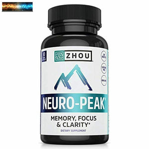 ZHOU Neuro Picco Cervello Supporto Integratore Memoria, Focus & Clarity Formula