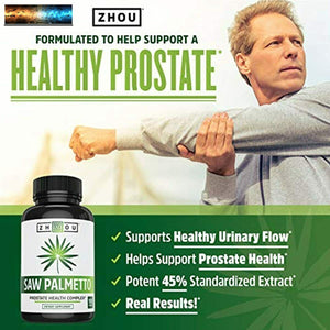 Zhou Saw Palmetto 500 MG Per Prostata Salute Sano Minzione Frequenza & F