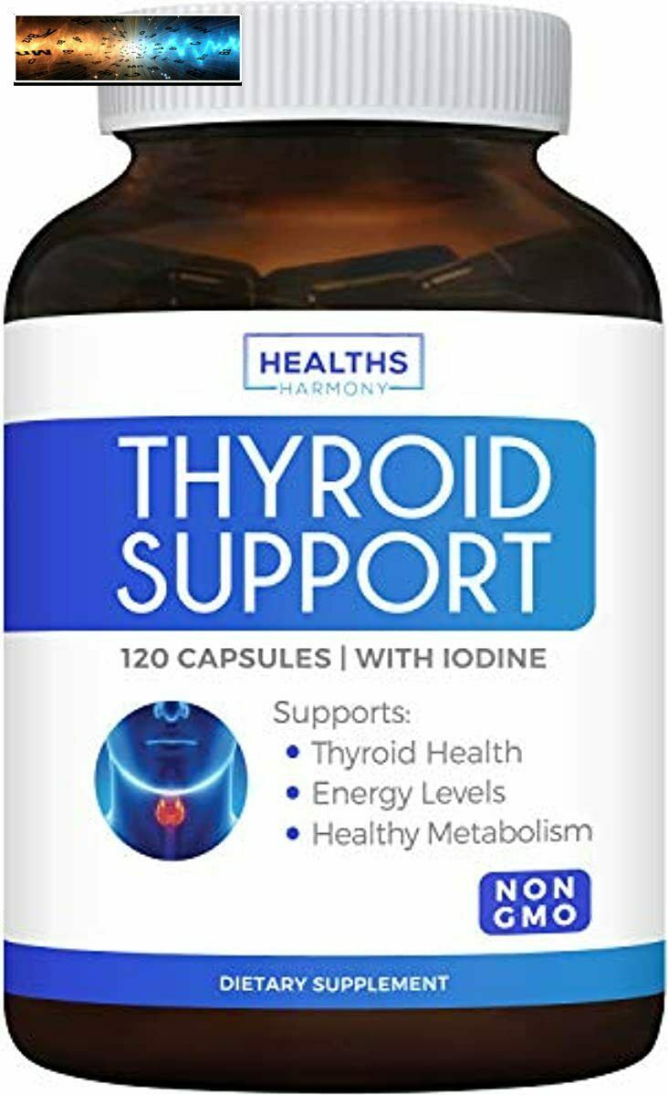 Thyroïde Support Avec Iode (120 Capsules & non-Ogm) Améliore Votre Énergie &