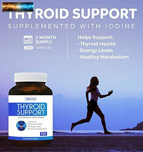 Thyroïde Support Avec Iode (120 Capsules & non-Ogm) Améliore Votre Énergie &