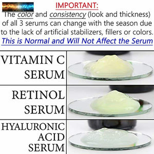 Anti Aging Serum 3-Pack for Face - Vitamin C Serum, Retinol Serum, Hyaluronic Ac
