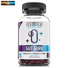 Load image into Gallery viewer, Zhou Nutrition Gut Guru Prebiotic and Probiotic Health Supplement Gummies Vegan
