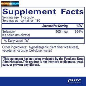 Pure Encapsulations - Selenium (Zitrat) - Hypoallergen Antioxidant Ergänzung