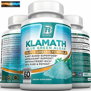 BRI Nutrition Klamath Azul Verde Algas - más Efectivo Que Spirulina O Chlore
