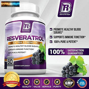 BRI Nutrition Resveratrol Maximale Stärke Veggie Kapseln Ergänzung, 60 Anzahl