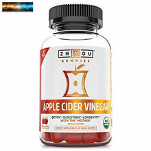 이미지를 갤러리 뷰어에 로드 , Zhou Nutrition Apple Sidra Vinagre Gomitas con El Madre - Acv Vegano Detox Cle
