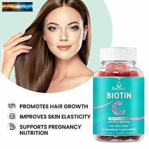 Biotin Gummies with 5000mcg Hair Multivitamin for Women - Supports Hair Growth