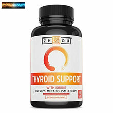 Charger l&#39;image dans la galerie, ZHOU Thyroid Support Complex with Iodine Energy, Metabolism &amp; Focus Formula
