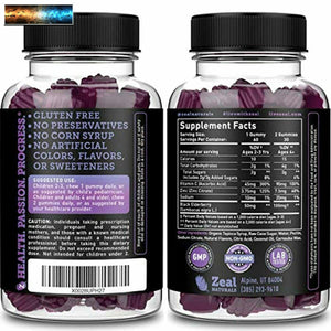 Sambucus Elderberry Gummies for Kids & Adults (60 Count 100mg) w/ Coconut Oil