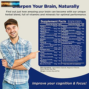 Natures Craft's Mind Enhancement Supplement Natural Nootropic Pills for Men