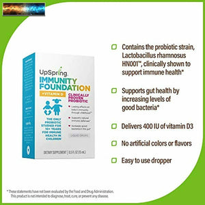 Upspring Immunity Foundation Probiotic for Infants & Toddlers with Vitamin D F