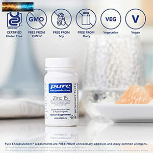 Pure Encapsulations Zinc 15 mg Zinc Picolinate Supplement for Immune System Su