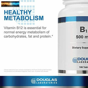 Douglas Laboratories - B-12-500 Mcg. Vitamina B12A Apoyo Metabolismo, Rojo Bloo