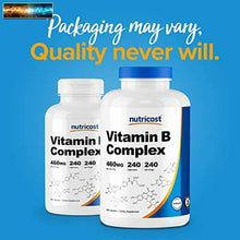 Load image into Gallery viewer, Nutricost High Potency Vitamin B Complex 460mg, 240 Capsules - with Vitamin C

