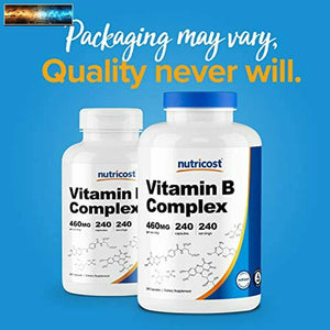 Nutricost High Potency Vitamin B Complex 460mg, 240 Capsules - with Vitamin C