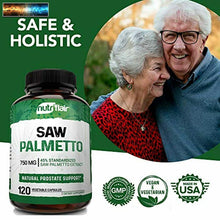 Load image into Gallery viewer, NutriFlair Saw Palmetto Extract 750mg, 120 Capsules - Natural Prostate Supplemen

