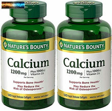 Cargar imagen en el visor de la galería, Nature&#39;s Bounty Calcium 1200 Mg. Plus Vitamin D3, 240 Softgels (2 X 120 Count Bo
