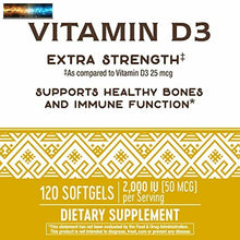 이미지를 갤러리 뷰어에 로드 , Nature&#39;s Way Premium Quality Vitamin D3, 50 mcg per serving, for Bones &amp; Immunit
