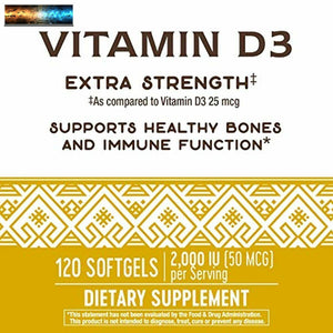 Nature's Way Premium Quality Vitamin D3, 50 mcg per serving, for Bones & Immunit