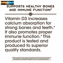 將圖片載入圖庫檢視器 Nature&#39;s Way Premium Quality Vitamin D3, 50 mcg per serving, for Bones &amp; Immunit

