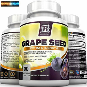 BRI Nutrition Grapeseed Extract - 400mg Maximum Strength 95% Proanthocyanidins S