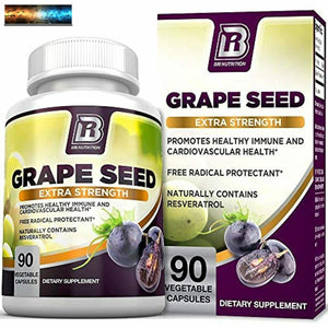 BRI Nutrition Grapeseed Extract - 400mg Maximum Strength 95% Proanthocyanidins S