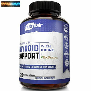 Thyroid Support Complex with Iodine + BioPerine - 120 Vegetarian Capsules Natura