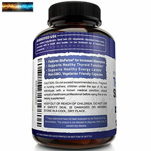 Thyroid Support Complex with Iodine + BioPerine - 120 Vegetarian Capsules Natura