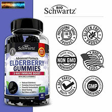 Cargar imagen en el visor de la galería, Elderberry Gummies with Zinc &amp; Vitamin C - Immune Support Black Sambucus Elderbe
