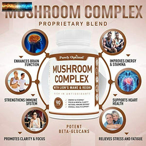 Premium Mushroom Supplement - Immunity Support, Nootropic Brain Lio