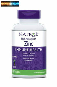 Natrol High Absorption Zinc, Supports Immune Health and Cellular Metabolism