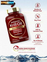 Carica l&#39;immagine nel visualizzatore di Gallery, Antarctic Krill Oil 2000 mg 120 Softgels Omega-3 EPA, DHA, with Astaxanthin Su
