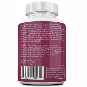 Ancestral Supplements Grass Fed Placenta (with Liver) After Birth 500mg 180 Caps