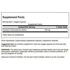 Swanson N-Acétyl D-Glucosamine ( N-A-G ) 750 MG 60 Comprimé Veg