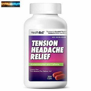 HealthA2Z Tension Headache Relief, Aspirin Free, Compare to Excedrin Active Ingr