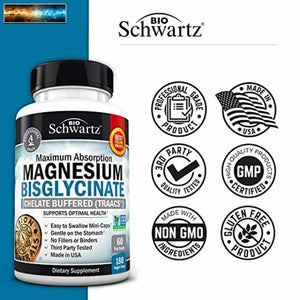 Magnesium Bisglycinat 100% Chelat Nicht Effekt Maximal Absorbierung &