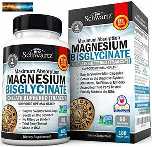 Magnesio Bisglicinato 100% Chelato No- Aspetto. Massimo Assorbimento &