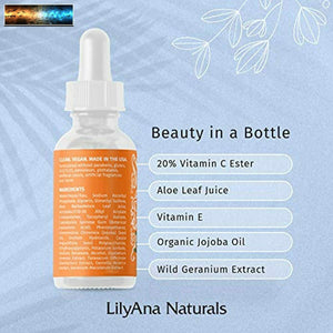 LilyAna Naturals Vitamin C Serum für Gesicht - Hergestellt IN USA, Mit Hyaluro