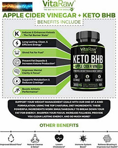 Keto Pills with Green Tea + Organic Apple Cider Vinegar Capsules [ Powerful 3000