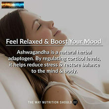 將圖片載入圖庫檢視器 Organique Ashwagandha Capsules 2220mg Racine Poudre Stress Et Anxiété
