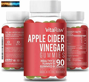 Organic Apple Cider Vinegar Gummies - with Mother, Raw, Gluten Free ACV - Great