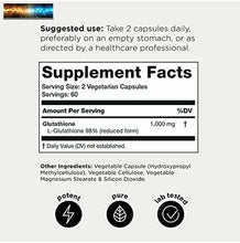 이미지를 갤러리 뷰어에 로드 , Ultra Potencia Glutatión Cápsulas - 1000mg Concentrado Fórmula - 98%+ Muy
