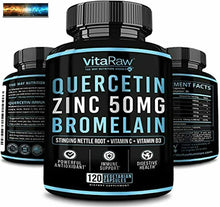 將圖片載入圖庫檢視器 Quercetin 500mg Ergänzung, Zink 50mg, Vitamin C, D3 für Immune Unterstützung
